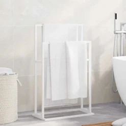 vidaXL Handdoekenrek vrijstaand 48x24x78,5 cm ijzer wit