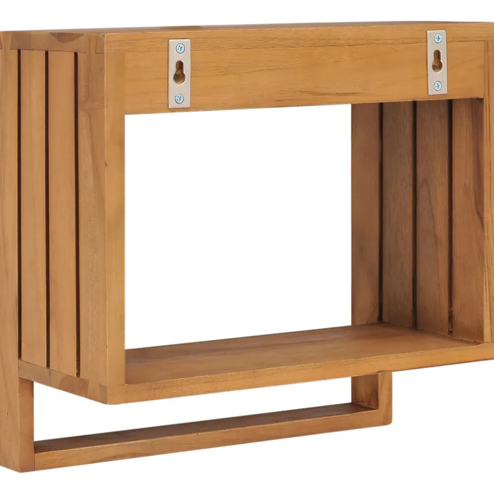 vidaXL Handdoekenrek wandmontage 35x20x35 cm massief teakhout