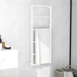 vidaXL Handdoekenrek Wit 45x10x115 cm Staal