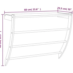 vidaXL Handdoekenrek 60x25,5x49 cm massief walnotenhout