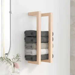 vidaXL Handdoekenrek 23x18x60 cm massief grenenhout