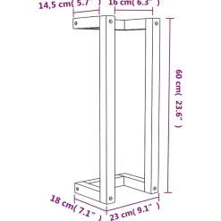vidaXL Handdoekenrek 23x18x60 cm massief grenenhout