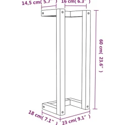vidaXL Handdoekenrek 23x18x60 cm massief grenenhout wit