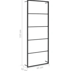 vidaXL Handdoekenrek 45x10x115 cm staal zwart