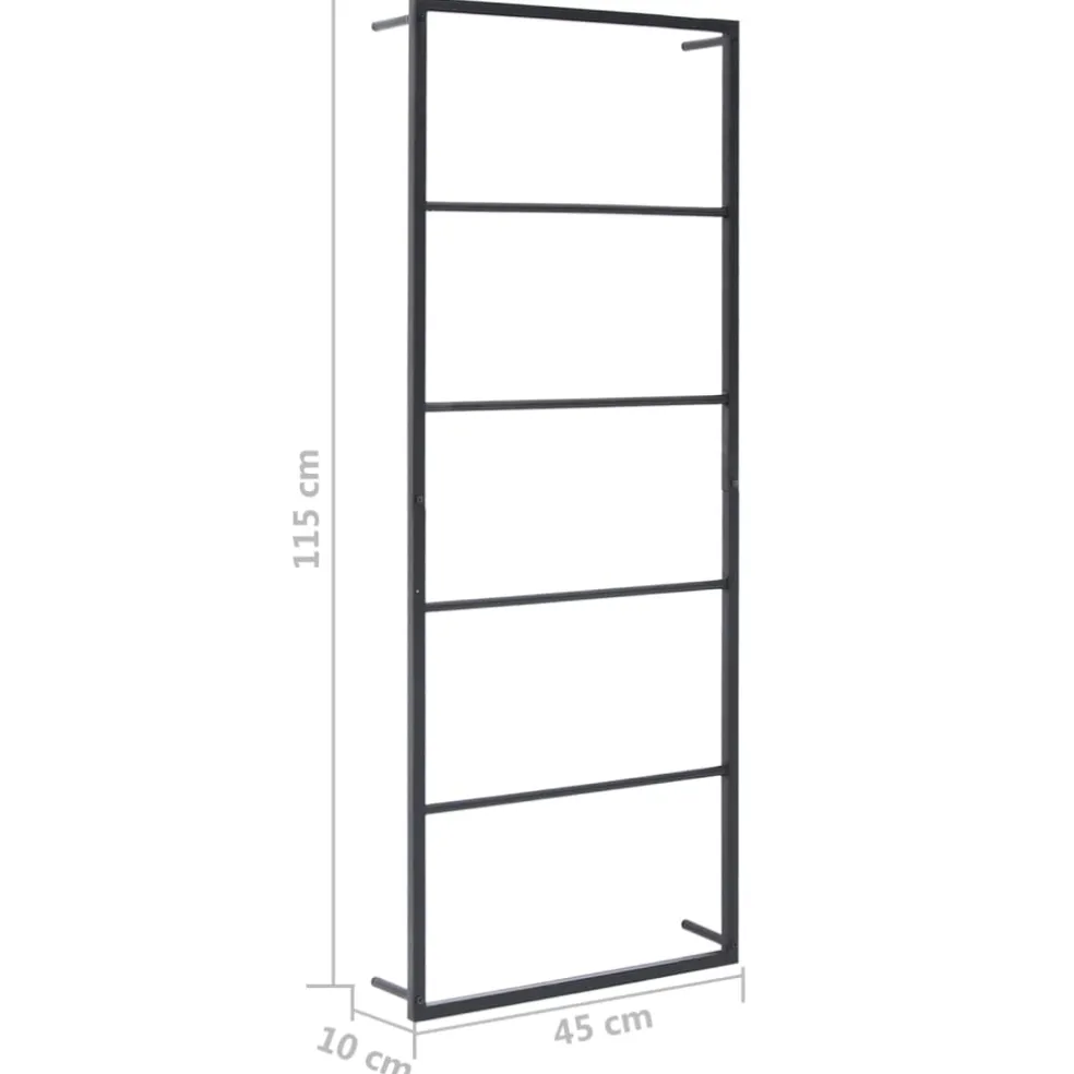 vidaXL Handdoekenrek 45x10x115 cm staal zwart