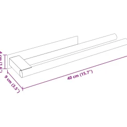 vidaXL Handdoekrek Zwart 40 x 9 x 4 cm Roestvrij staal