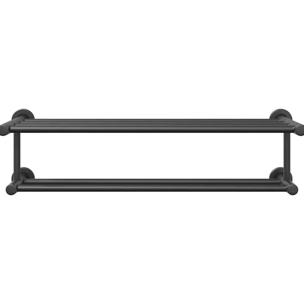 vidaXL Handdoekrek Zwart 61 x 23 x 17 cm Roestvrij staal