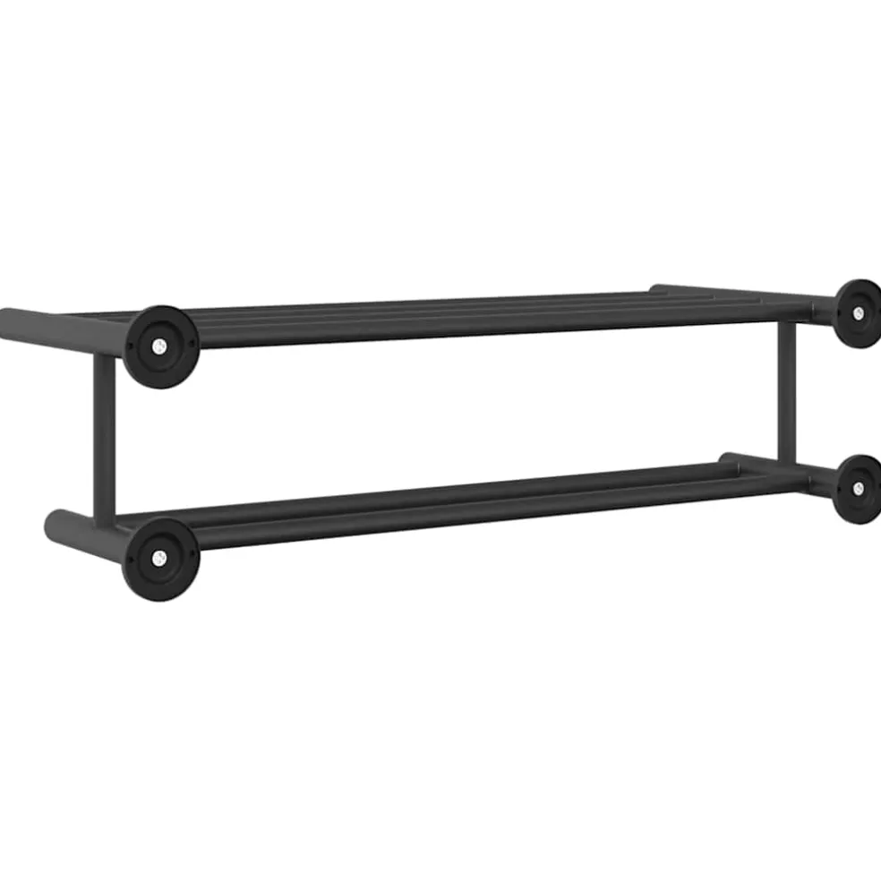 vidaXL Handdoekrek Zwart 61 x 23 x 17 cm Roestvrij staal