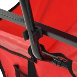 vidaXL Handkar inklapbaar met luifel staal rood
