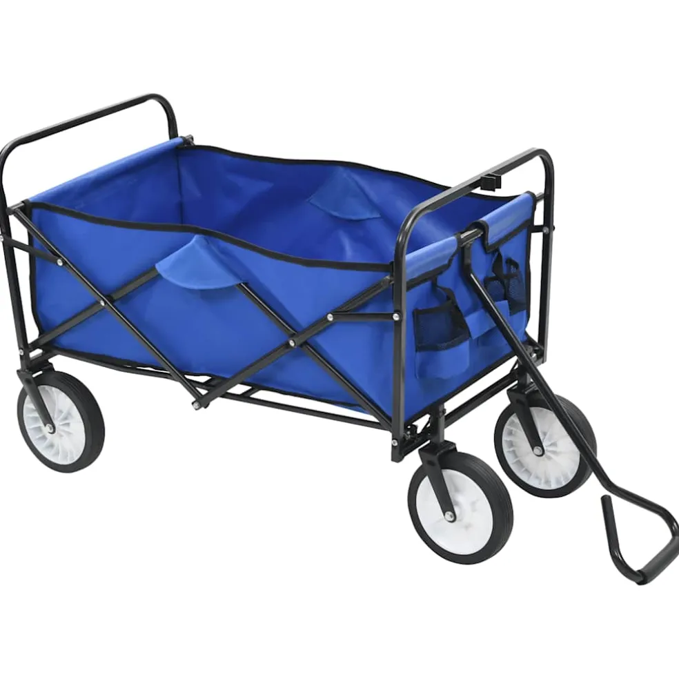 vidaXL Handkar inklapbaar staal blauw