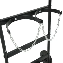 vidaXL Handtrolley Zwart en Rood 63 x 43,5 x 110 cm Staal