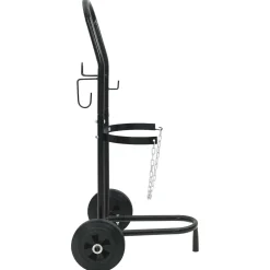 vidaXL Handtrolley Zwart en Rood 49 x 49 x 101 cm Staal