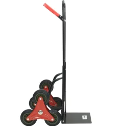 vidaXL Handtrolley Zwart en Rood 64,5 x 49,5 x 114 cm Staal