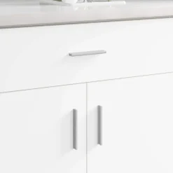 vidaXL Handvat Effen 2 st Zilver 105.7 x 7.4 x 15.5 mm Aluminium