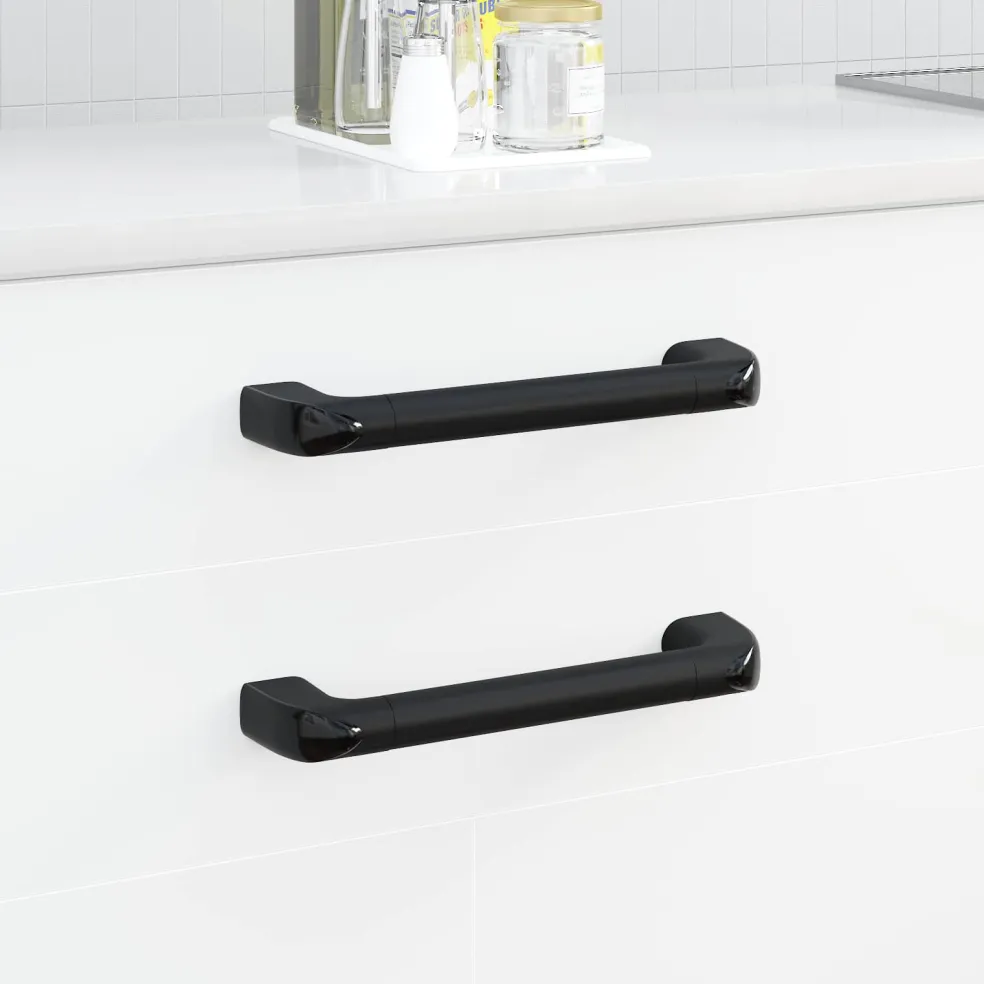 vidaXL Handvat Effen 2 st Zwart 380 x 34 x 85 mm Aluminium en PP
