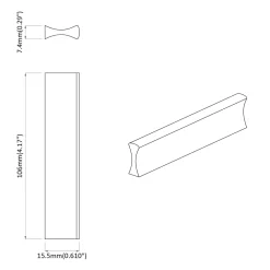 vidaXL Handvat 973 st Zwart 106 x 7,4 x 15,5 mm Aluminium