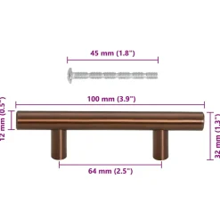 vidaXL Handvatten 10 st 64 mm roestvrij staal bronskleurig