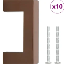 vidaXL Handvatten 10 st 64 mm roestvrij staal bronskleurig