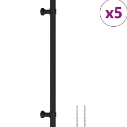 vidaXL Handvatten 5 st 192 mm roestvrij staal zwart