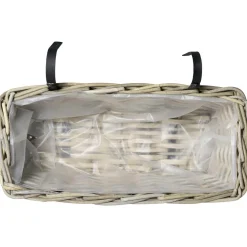 vidaXL Hangende Bloempot Mand GENDT 2 st Natuurlijk grijs Kubu Rattan