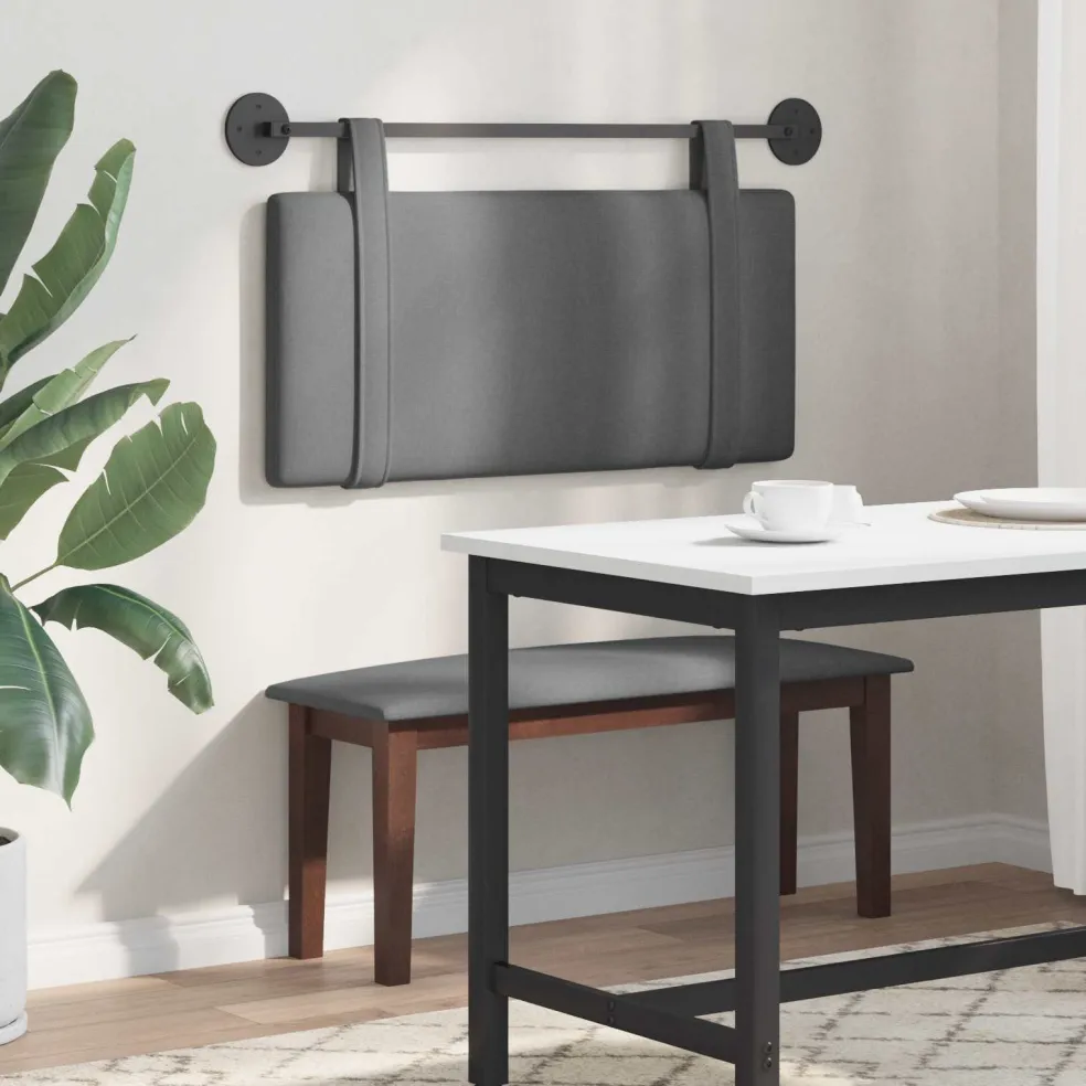 vidaXL Hangend hoofdbord Donkergrijs Stof