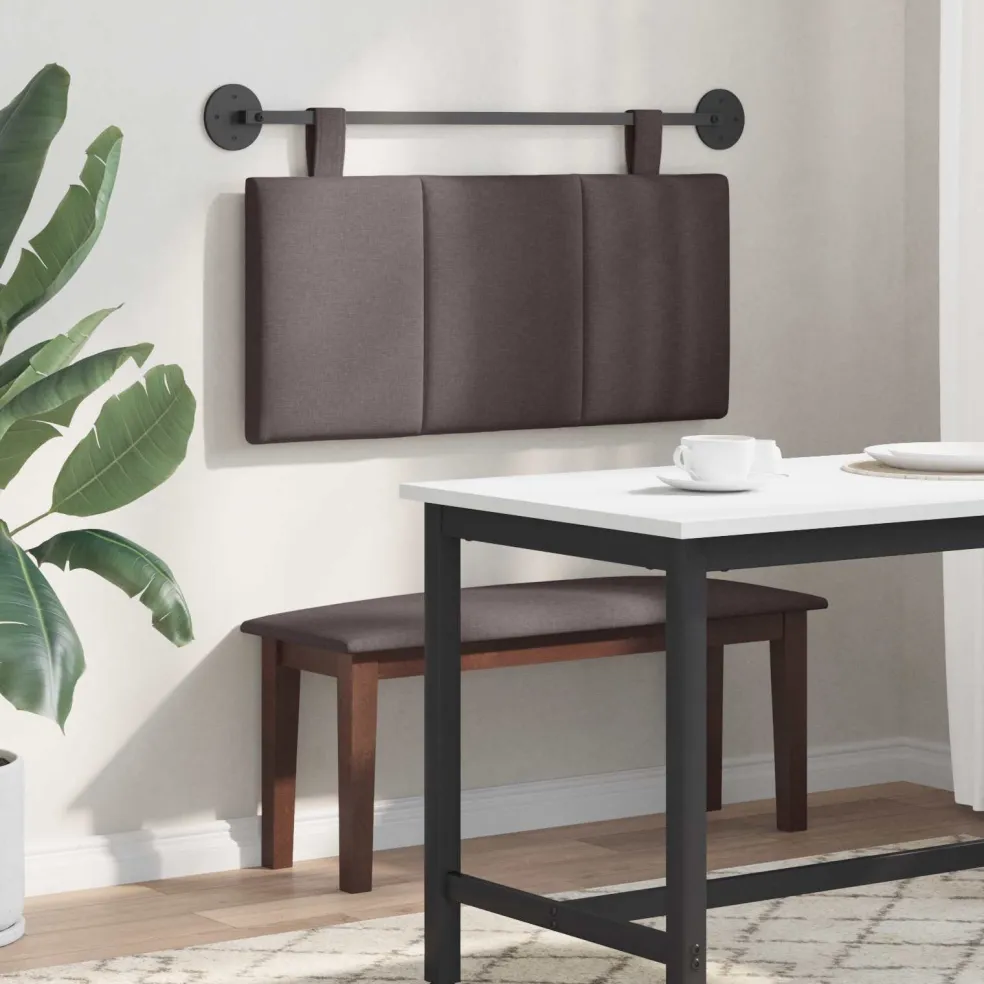 vidaXL Hangend hoofdbord Donkerbruin Stof
