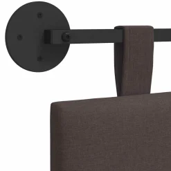 vidaXL Hangend hoofdbord Donkerbruin Stof