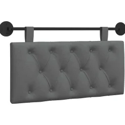 vidaXL Hangend hoofdbord Donkergrijs Stof