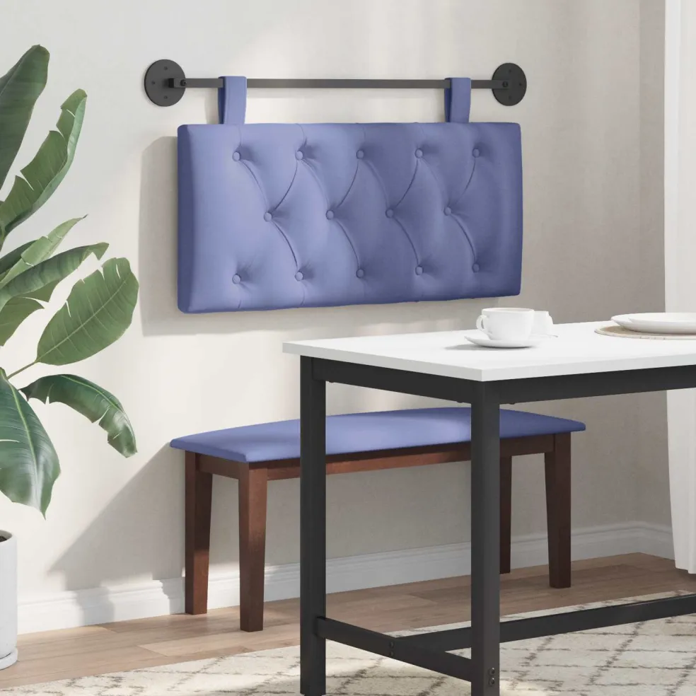 vidaXL Hangend hoofdbord Jeans Blauw Stof
