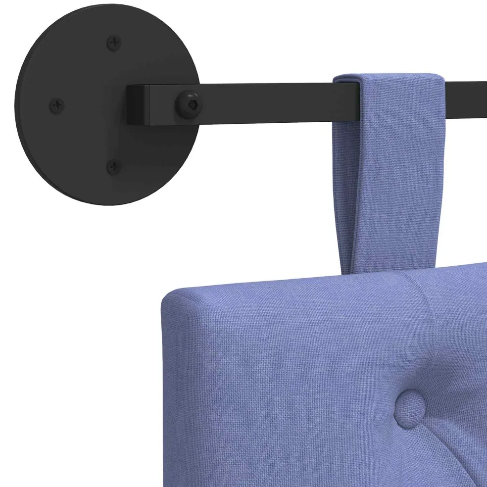 vidaXL Hangend hoofdbord Jeans Blauw Stof