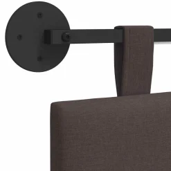 vidaXL Hangend hoofdbord Met LED-verlichting Donkerbruin Stof