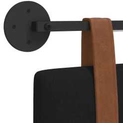 vidaXL Hangend hoofdbord Met LED-verlichting Zwart Antiek PU