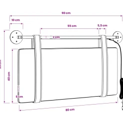 vidaXL Hangend hoofdbord Met LED-verlichting Zwart Antiek PU