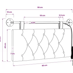 vidaXL Hangend hoofdbord Taupe Stof