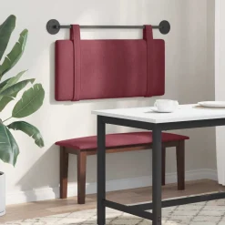 vidaXL Hangend hoofdbord Wijnrood Stof