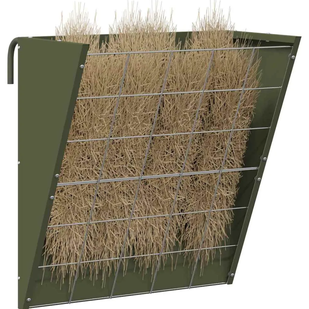vidaXL Hangend Hooi Feeder Olijfgroen 61 x 33 x 66 cm 5 kg