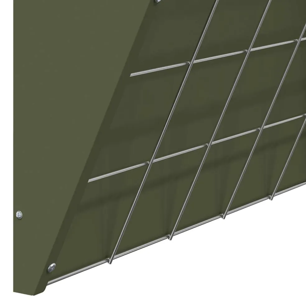 vidaXL Hangend Hooi Feeder Olijfgroen 61 x 33 x 66 cm 5 kg