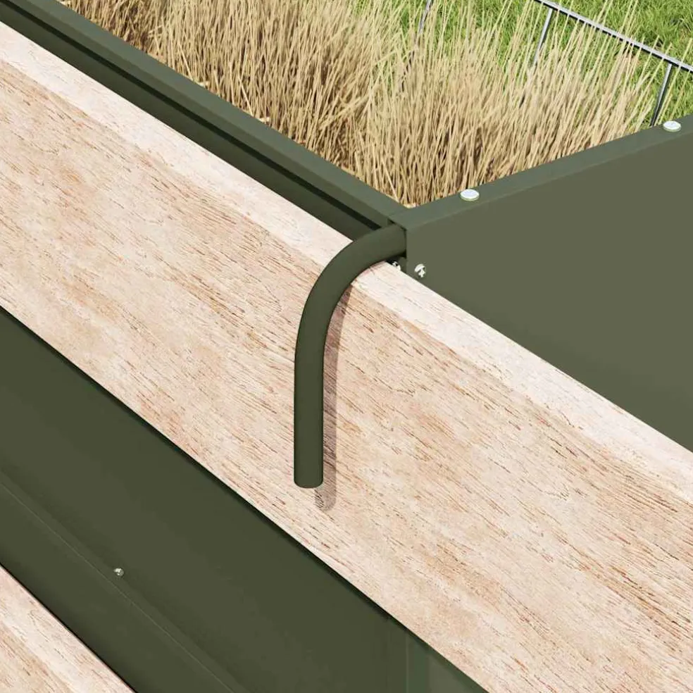 vidaXL Hangend Hooi Feeder Olijfgroen 61 x 33 x 66 cm 5 kg