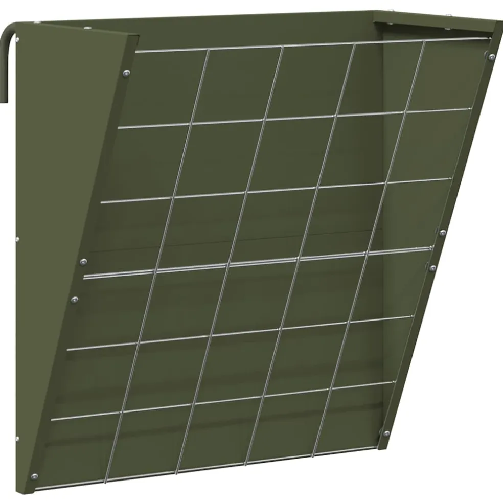 vidaXL Hangend Hooi Feeder Olijfgroen 61 x 33 x 66 cm 5 kg