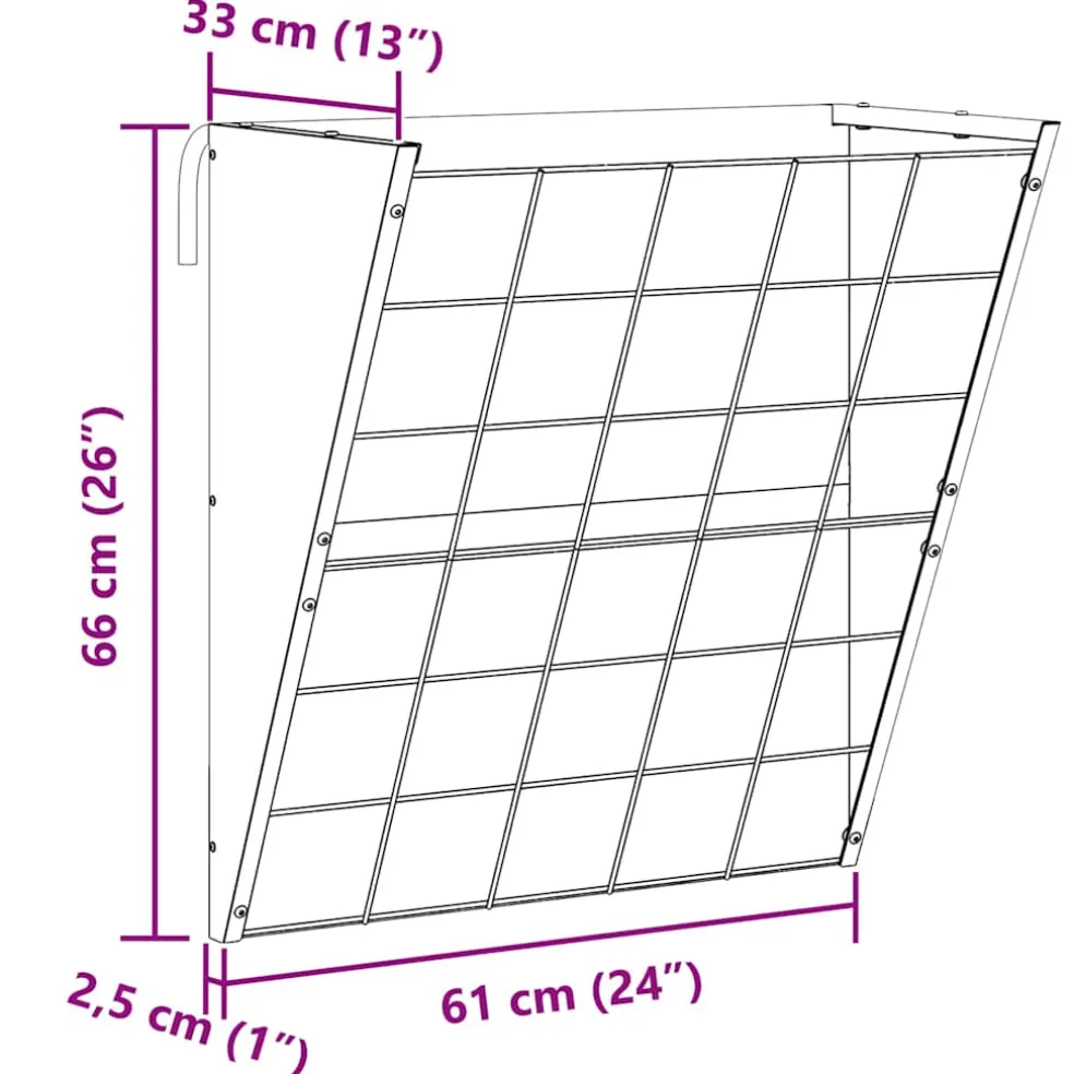 vidaXL Hangend Hooi Feeder Zwart 61 x 33 x 66 cm 5 kg