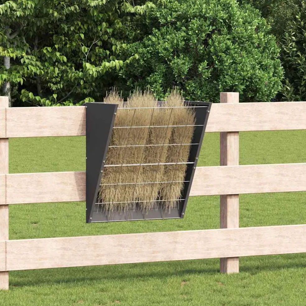 vidaXL Hangend Hooi Feeder Zwart 61 x 33 x 66 cm 5 kg