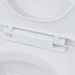 vidaXL Hangend toilet met hoge verbogen stortbak keramiek