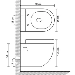 vidaXL Hangend toilet met hoge verbogen stortbak keramiek