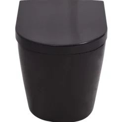 vidaXL Hangend toilet met verborgen stortbak keramiek zwart