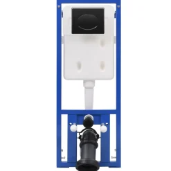 vidaXL Hangend toilet met verborgen stortbak keramiek zwart