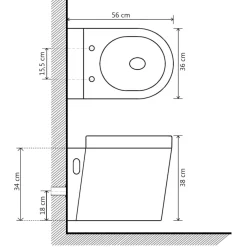 vidaXL Hangend toilet met verborgen stortbak keramiek zwart