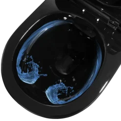 vidaXL Hangend toilet met verborgen stortbak keramiek zwart