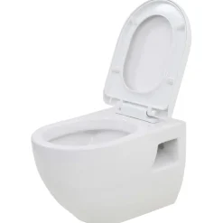 vidaXL Hangend toilet met verborgen stortbak keramiek wit
