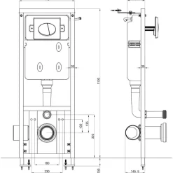 vidaXL Hangend toilet met verborgen stortbak keramiek wit