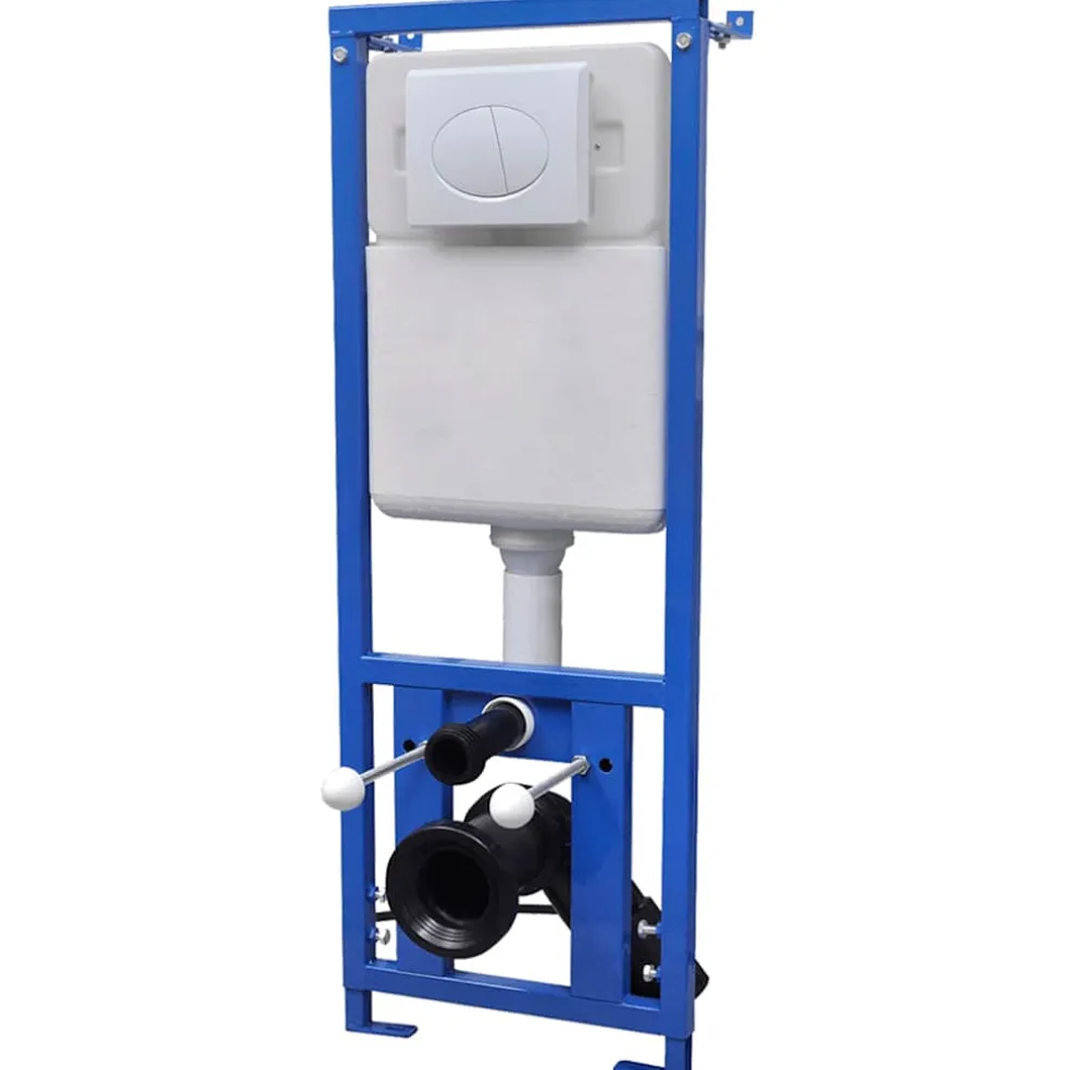 vidaXL Hangend toilet met verborgen stortbak keramiek wit